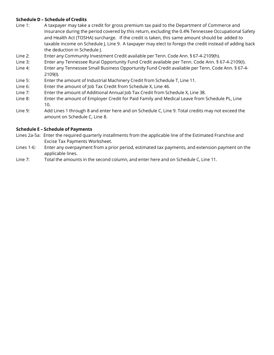 Instructions for Form FAE174, RV-R0012001 Franchise and Excise Financial Institution and Captive Real Estate Investment Trust Tax Return - Tennessee, Page 3