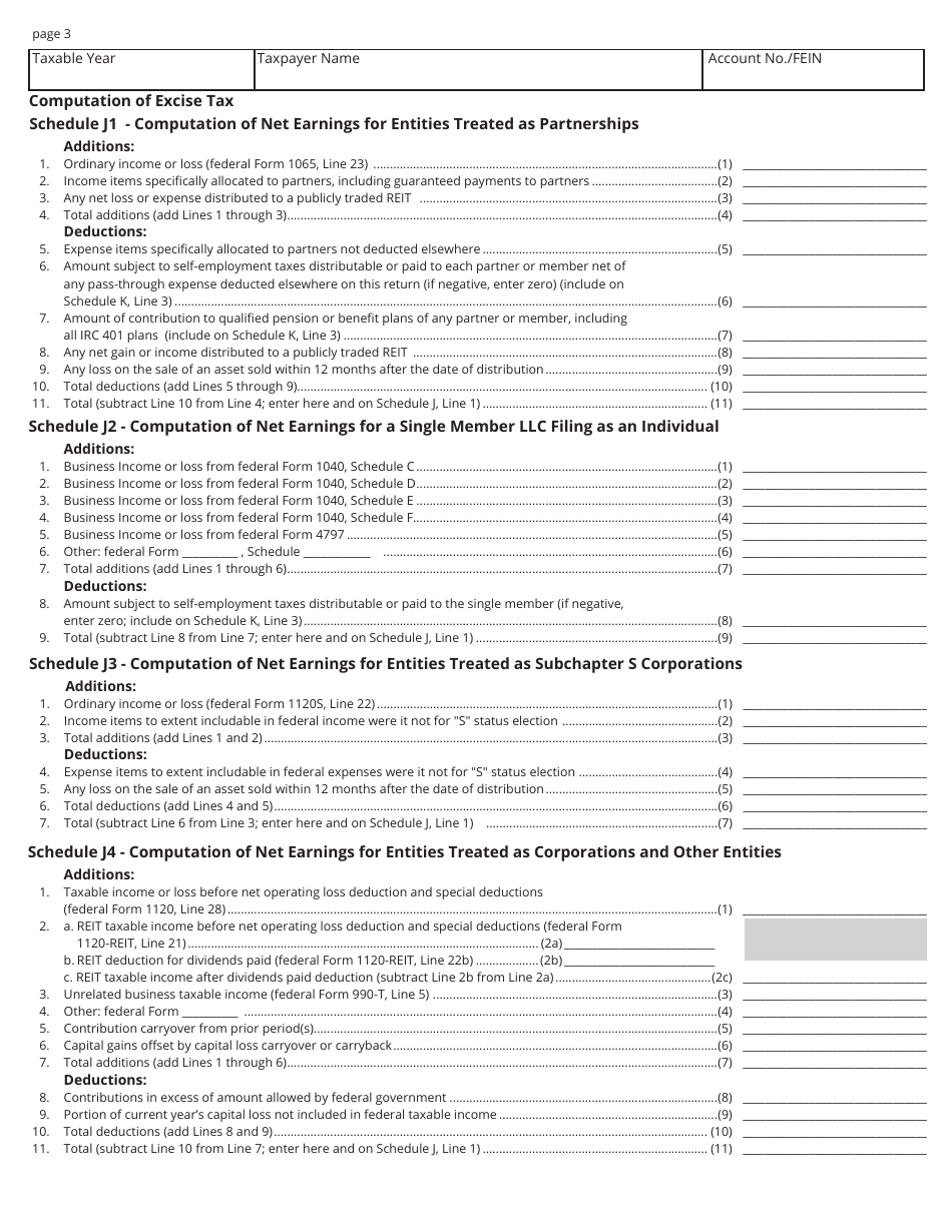 Form FAE170 (RV-R0011001) Franchise and Excise Tax Return - Tennessee, Page 3