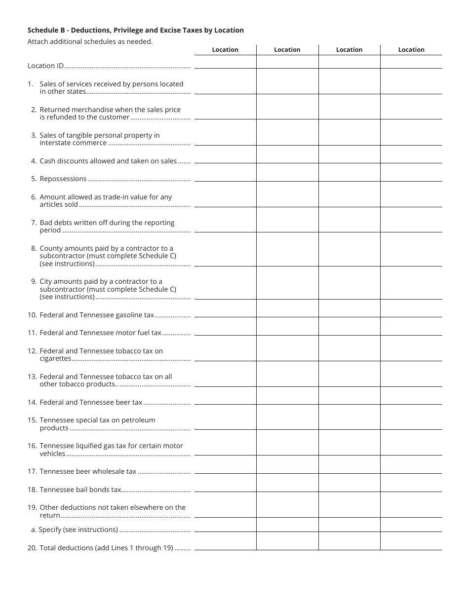 Form BUS428 (RV-R00107) Business Tax Return - Tennessee, Page 3