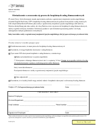 Document preview: Form PA-10P Waiver of Rights to Free Interpretation Services - New York (Polish)