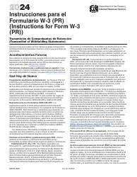 Instrucciones para IRS Formulario W-3 (PR) Transmision De Comprobantes De Retencion (Puerto Rican Spanish)