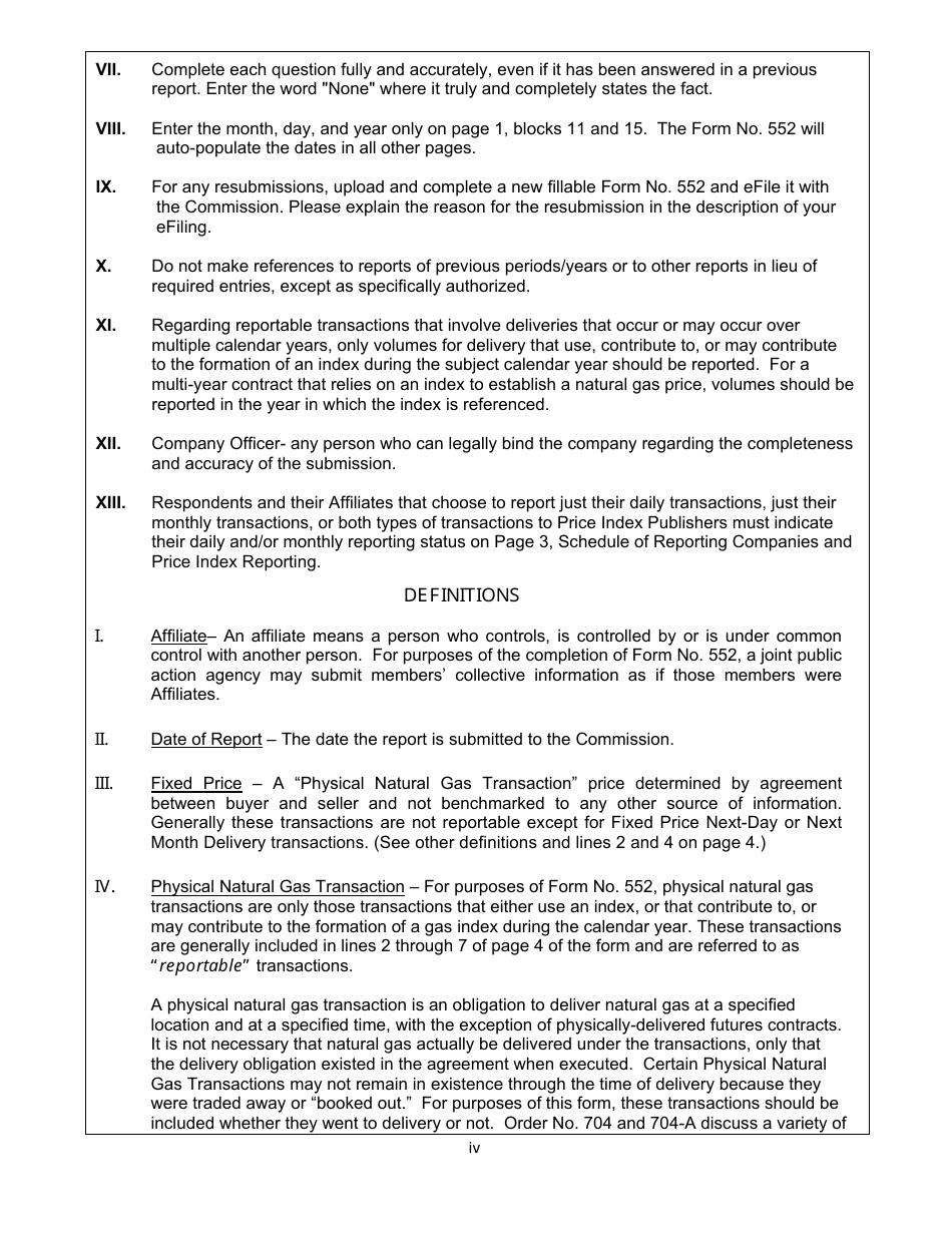 FERC Form 552 Download Fillable PDF or Fill Online Annual Report of ...