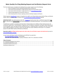 DNR Form 542-0400 Section 401 Water Quality Pre-filing Meeting and Certification Request Form - Iowa