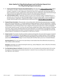 DNR Form 542-0400 Section 401 Water Quality Pre-filing Meeting and Certification Request Form - Iowa, Page 2