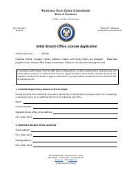 Initial Branch Office License Application - Louisiana