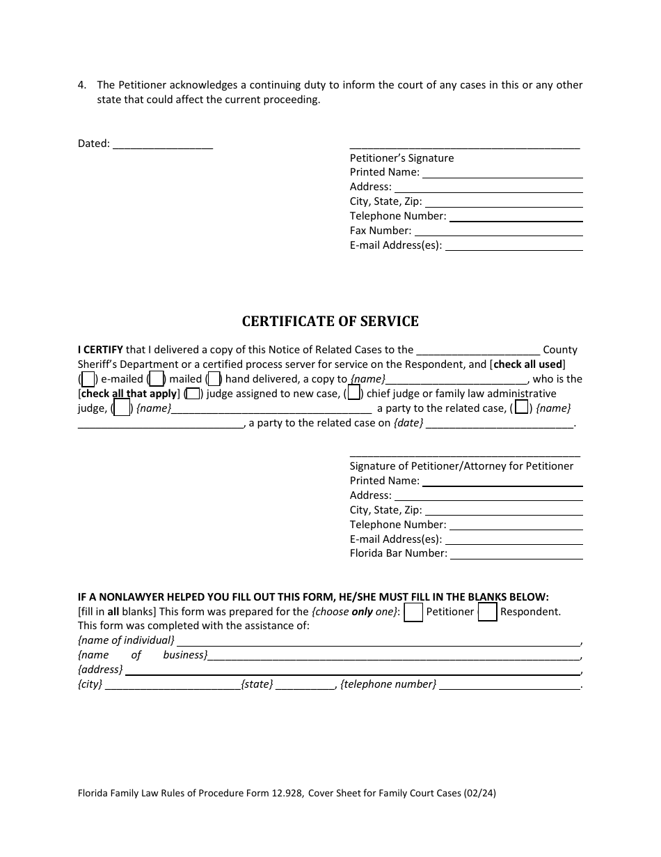 Form 12.900(H) Notice of Related Cases - Florida, Page 5