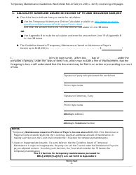 Temporary Maintenance Guidelines Worksheet - New York, Page 2