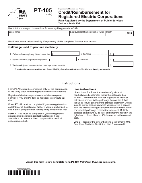 Credit/Reimbursement for Registered Electric Corporations - New York