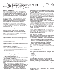 Document preview: Instructions for Form PT-102 Tax on Diesel Motor Fuel - New York