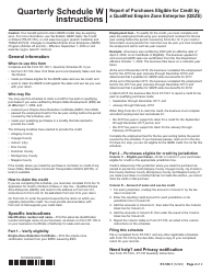 Form ST-100.1 Schedule W Report of Purchases Eligible for Credit by a Qualified Empire Zone Enterprise (Qeze) - 4th Quarter - New York, Page 2