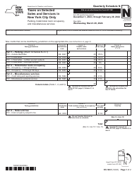 Form ST-100.5 Schedule N Taxes on Selected Sales and Services in New York City Only - Parking, Hotel/Motel Room Occupancy, and Miscellaneous Services - 4th Quarter - New York