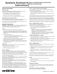 Form ST-100.5 Schedule N Taxes on Selected Sales and Services in New York City Only - Parking, Hotel/Motel Room Occupancy, and Miscellaneous Services - 4th Quarter - New York, Page 2