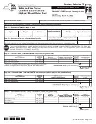 Form ST-100.10 Schedule FR Sales and Use Tax on Qualified Motor Fuel and Highway Diesel Motor Fuel - 4th Quarter - New York