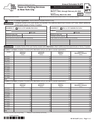 Form ST-101.5-ATT Schedule N-ATT Taxes on Parking Services in New York City - Annual - New York