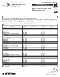 Form ST-101.3 Schedule B Taxes on Utilities and Heating Fuels - Annual - New York