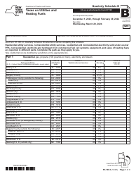 Form ST-100.3 Schedule B Taxes on Utilities and Heating Fuels - 4th Quarter - New York