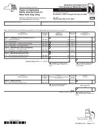 Form ST-810.5 Schedule N Taxes on Selected Sales and Services in New York City Only - Parking, Hotel/Motel Room Occupancy, and Miscellaneous Services - 4th Quarter - New York