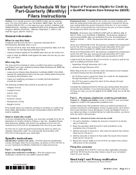 Form ST-810.1 Schedule W Report of Purchases Eligible for Credit by a Qualified Empire Zone Enterprise (Qeze) - 4th Quarter - New York, Page 2