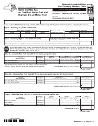 Form ST-810.10 Schedule FR Sales and Use Tax on Qualified Motor Fuel and Highway Diesel Motor Fuel - 4th Quarter - New York
