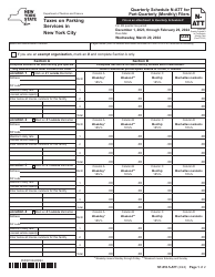 Form ST-810.5-ATT Schedule N-ATT Taxes on Parking Services in New York City - 4th Quarter - New York