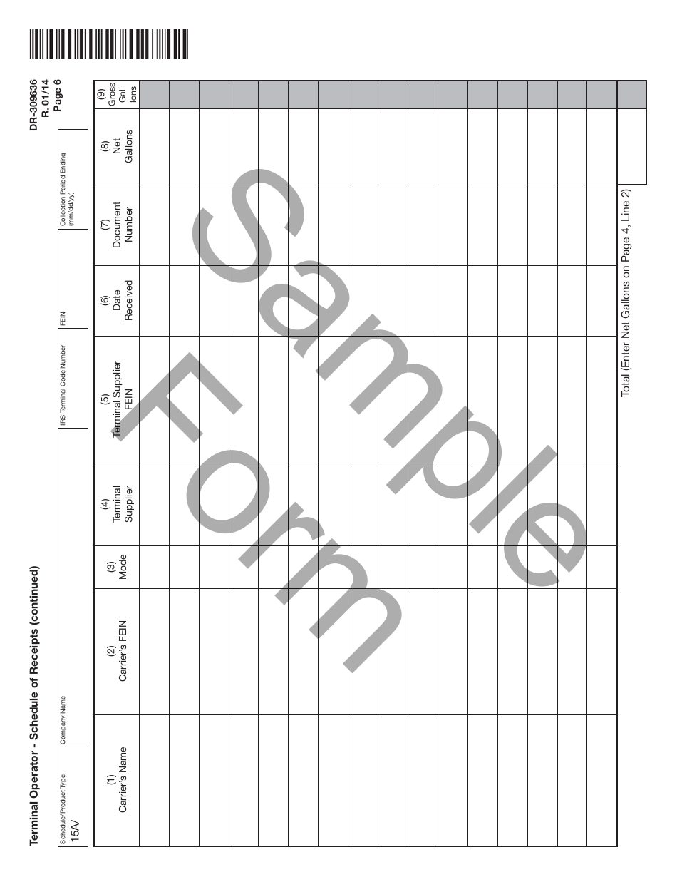 Form DR-309636 Terminal Operator Information Return - Sample - Florida, Page 6