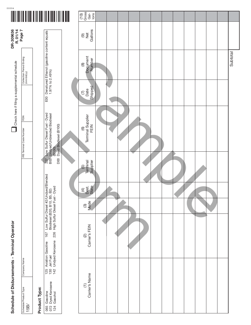 Form DR-309636 Terminal Operator Information Return - Sample - Florida, Page 7