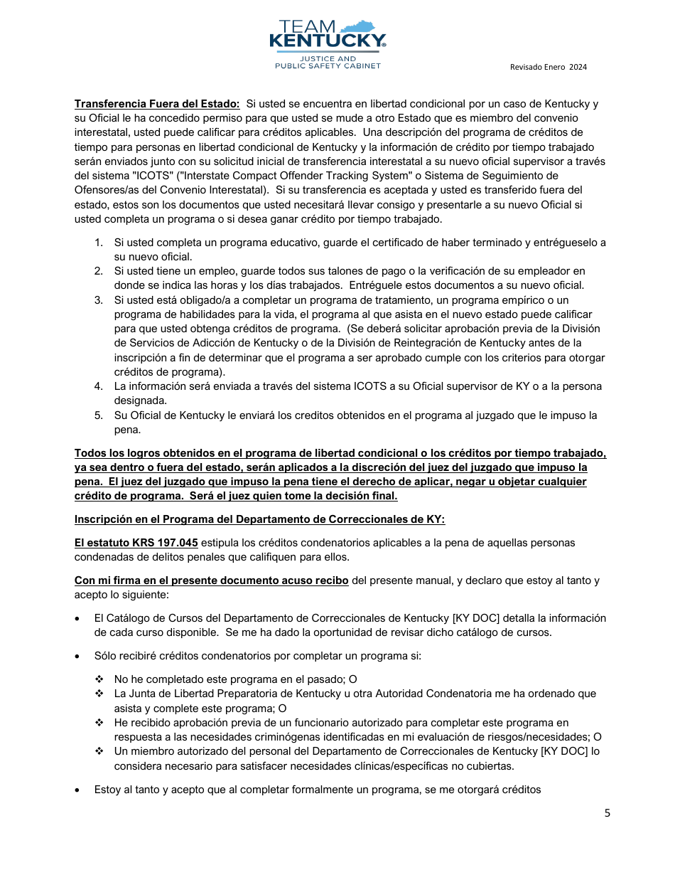 Lista De Control Para Clientes / As Nuevos / As - Kentucky (Spanish), Page 5