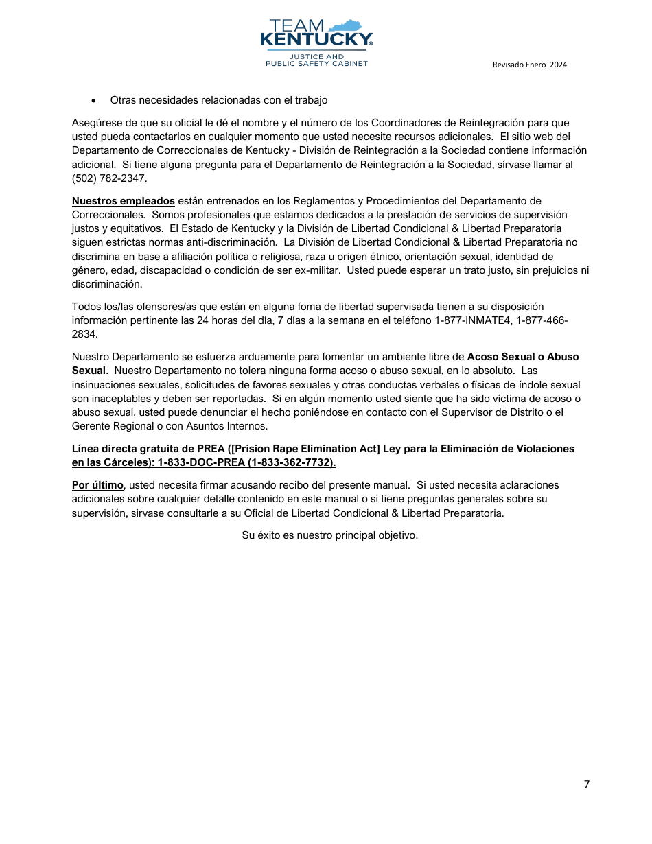 Lista De Control Para Clientes / As Nuevos / As - Kentucky (Spanish), Page 7