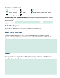 Ethnic Studies Working Group Student Application - Minnesota, Page 2