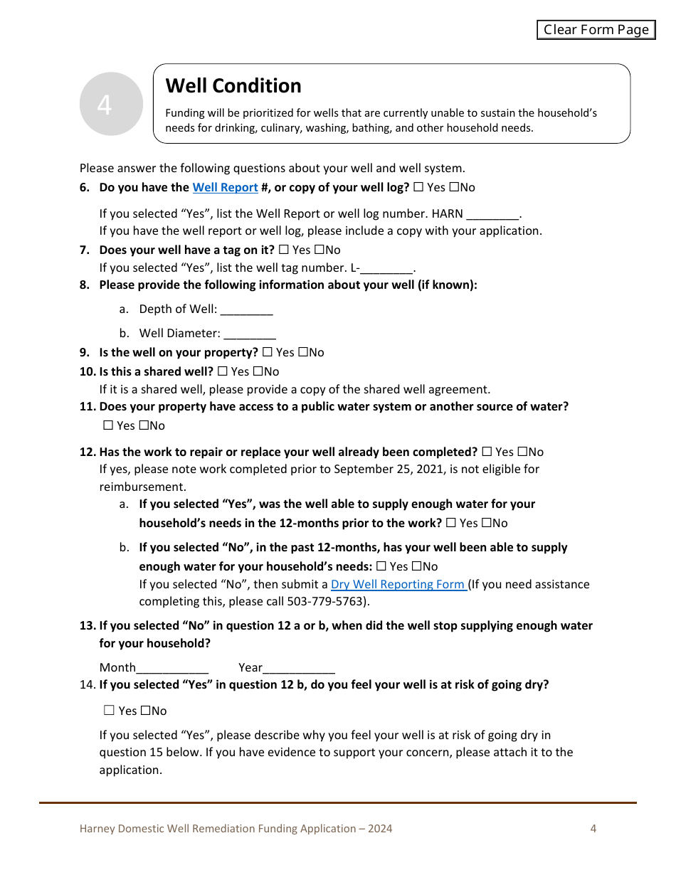 Harney Domestic Well Remediation Funding Application - Oregon, Page 5