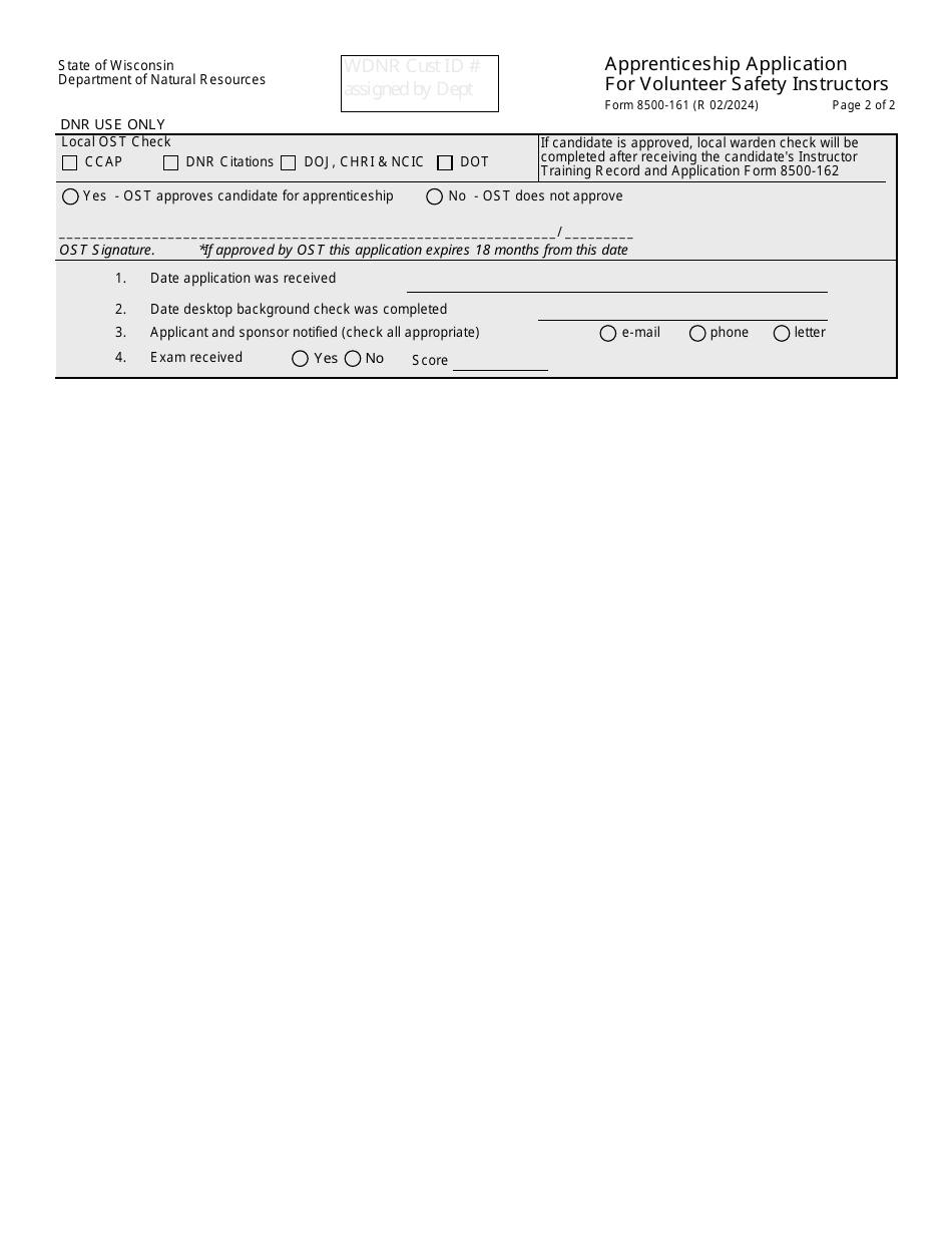 Form 8500-161 Download Fillable PDF or Fill Online Apprenticeship ...