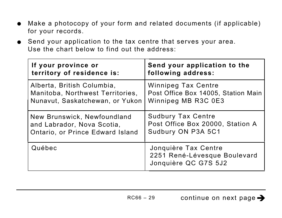 Form RC66 Canada Child Benefits Application (Includes Federal, Provincial, and Territorial Programs) - Large Print - Canada, Page 29