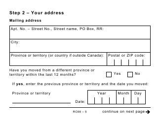 Form RC66 Canada Child Benefits Application (Includes Federal, Provincial, and Territorial Programs) - Large Print - Canada, Page 5