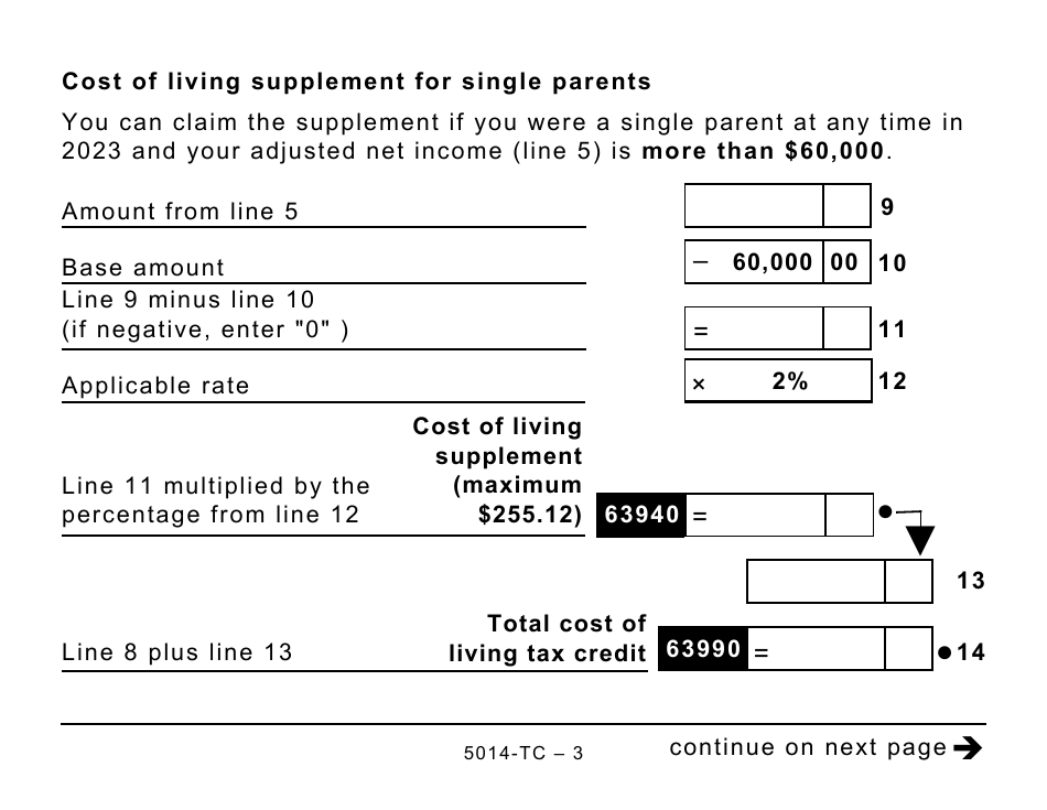Form 5014-TC (NU479) Nunavut Credits - Large Print - Canada, Page 3