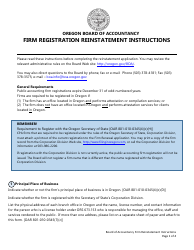 Firm Reinstatement - Oregon