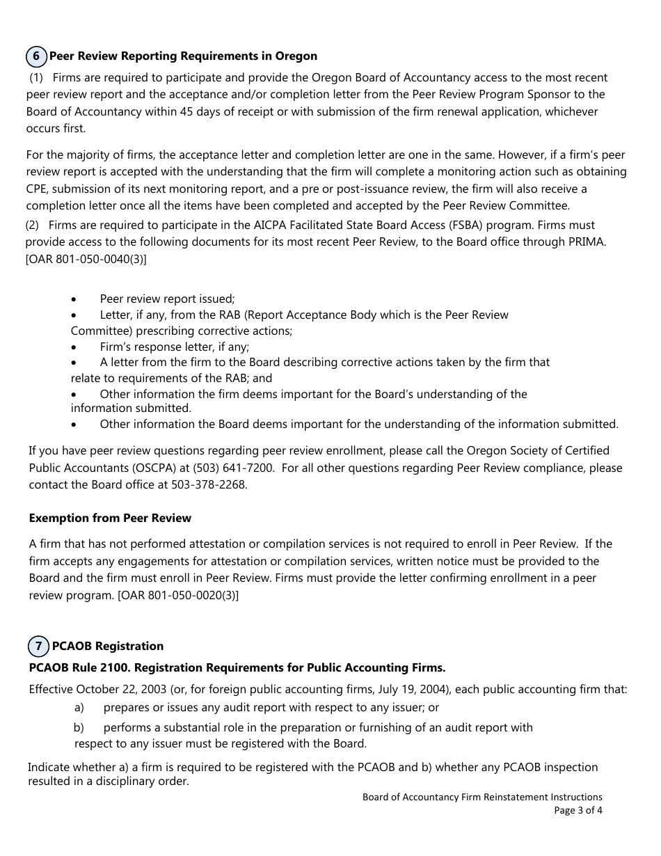 Firm Reinstatement - Oregon, Page 3