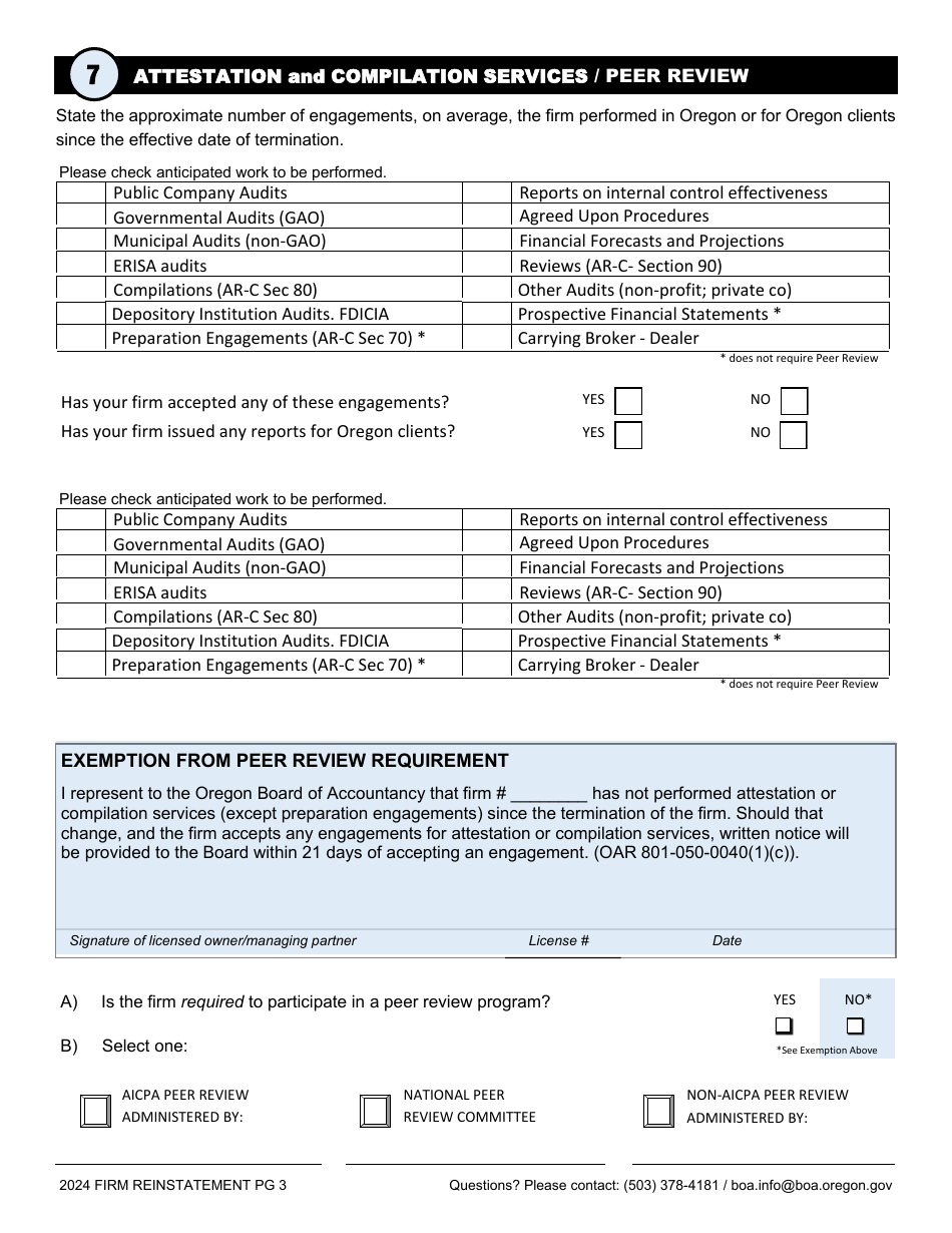Firm Reinstatement - Oregon, Page 7