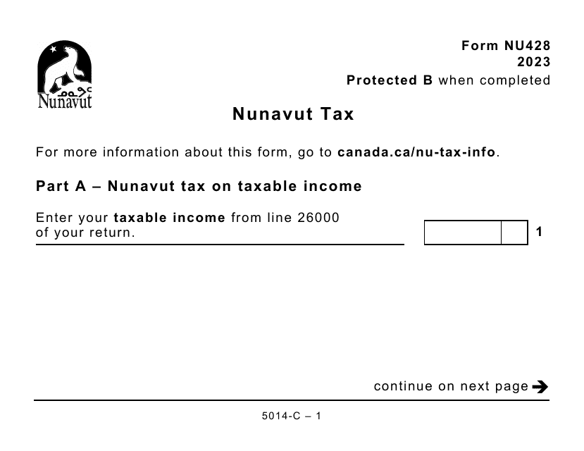 Form 5014-C (NU428) Nunavut Tax - Large Print - Canada, 2023