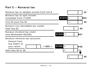 Form 5014-C (NU428) Nunavut Tax - Large Print - Canada, Page 10