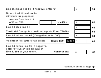 Form 5014-C (NU428) Nunavut Tax - Large Print - Canada, Page 11