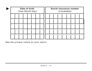 Form 5014-C (NU428) Nunavut Tax - Large Print - Canada, Page 13