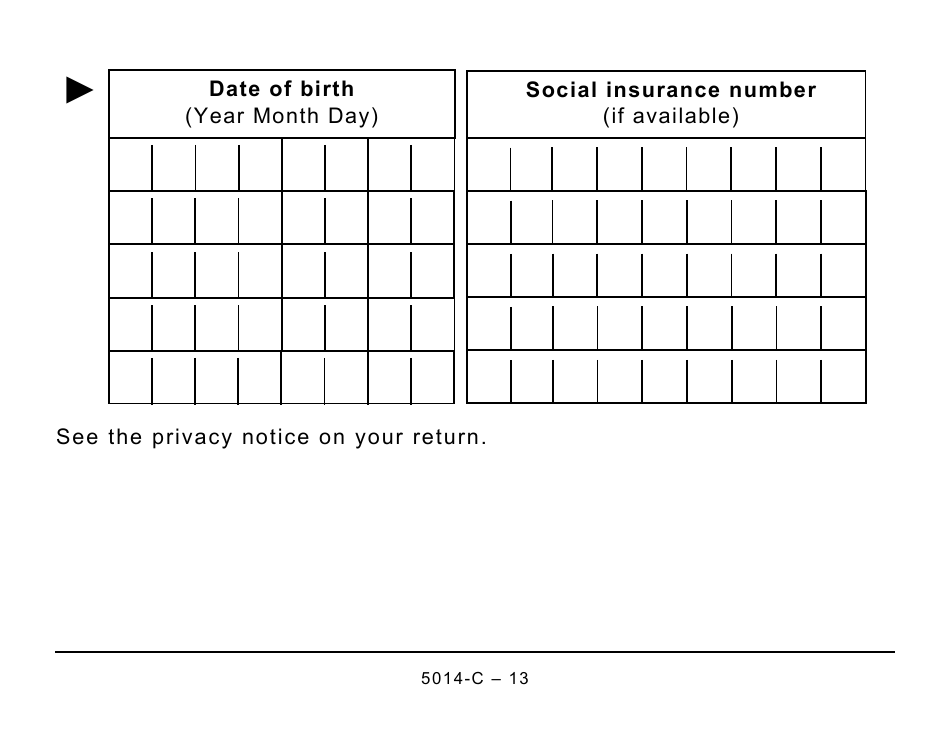 Form 5014-C (NU428) Nunavut Tax - Large Print - Canada, Page 13