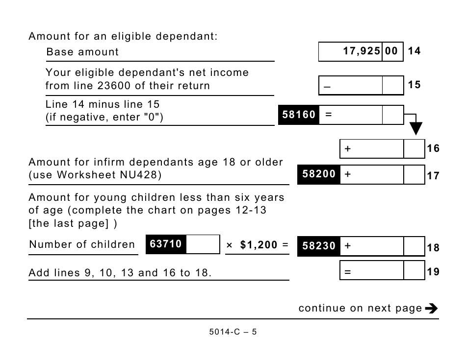 Form 5014-C (NU428) Nunavut Tax - Large Print - Canada, Page 5