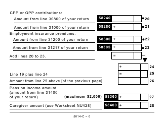 Form 5014-C (NU428) Nunavut Tax - Large Print - Canada, Page 6