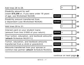 Form 5014-C (NU428) Nunavut Tax - Large Print - Canada, Page 7