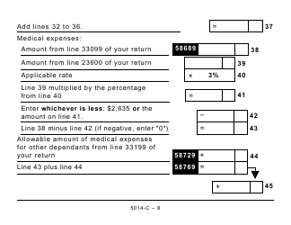 Form 5014-C (NU428) Nunavut Tax - Large Print - Canada, Page 8