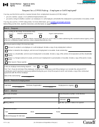 Document preview: Form CPT1 Request for a Cpp/Ei Ruling - Employee or Self-employed - Canada