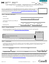 Document preview: Form B400-5 Fuel Charge Return Schedule - Registered User of Combustible Waste - Canada