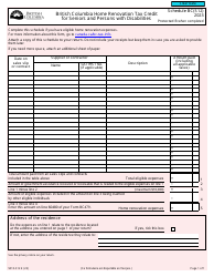 Document preview: Form 5010-S12 Schedule BC(S12) British Columbia Home Renovation Tax Credit for Seniors and Persons With Disabilities - Canada, 2023