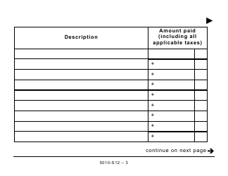 Form 5010-S12 Schedule BC(S12) British Columbia Home Renovation Tax Credit for Seniors and Persons With Disabilities - Large Print - Canada, Page 3